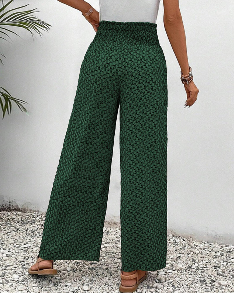 Sapphira - Elegant Women's Trousers with Geometric Print