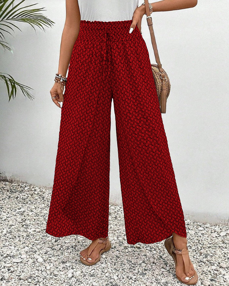 Sapphira - Elegant Women's Trousers with Geometric Print