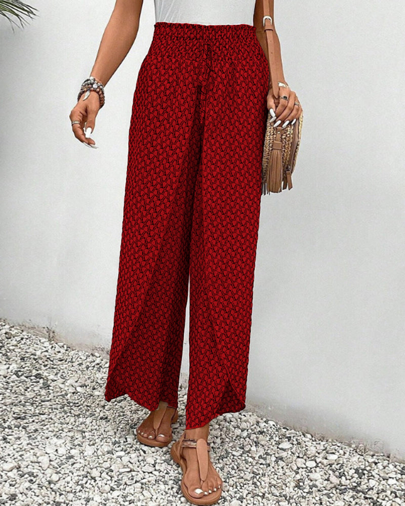 Sapphira - Elegant Women's Trousers with Geometric Print