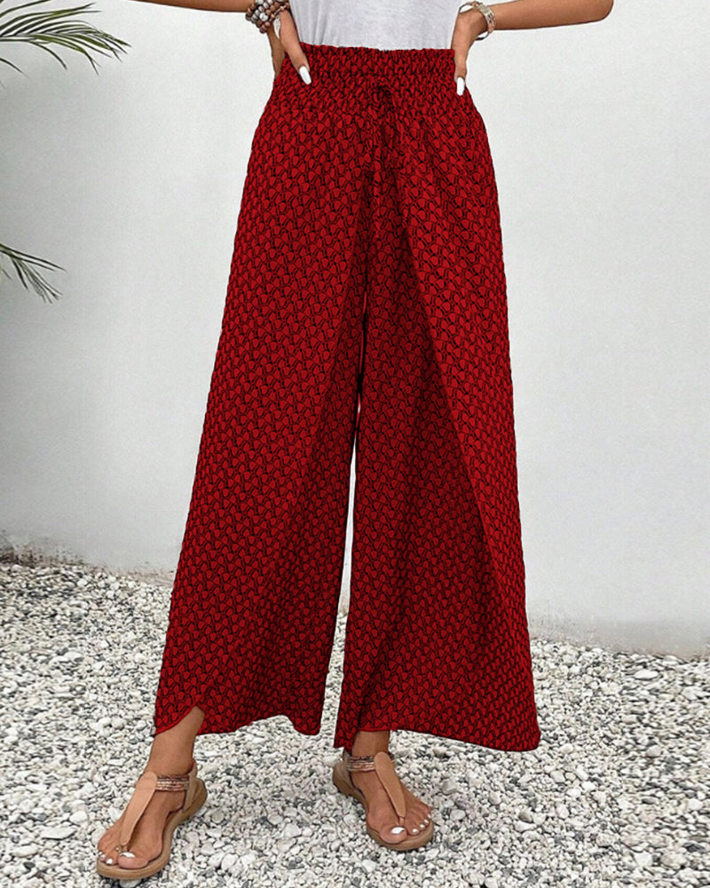 Sapphira - Elegant Women's Trousers with Geometric Print