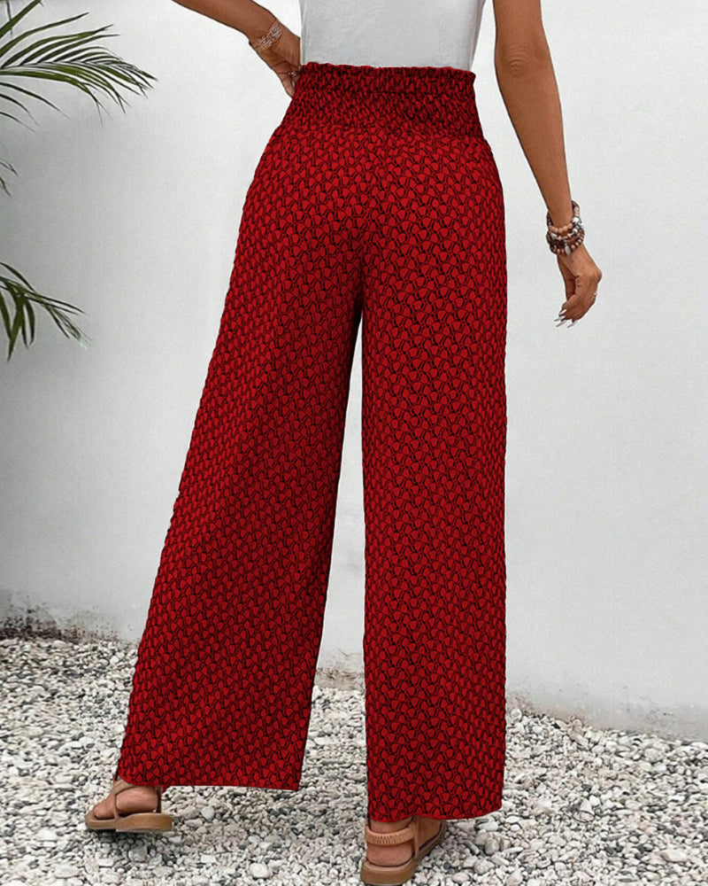 Sapphira - Elegant Women's Trousers with Geometric Print