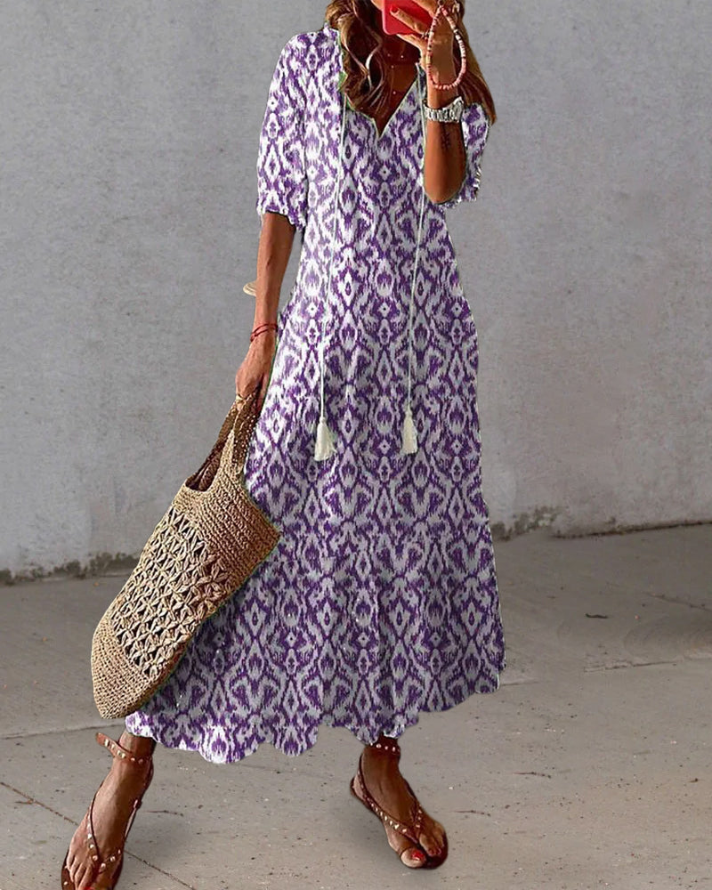 Patrice - Elegant Women's Long Dress with A-line Style and Comfortable Fit