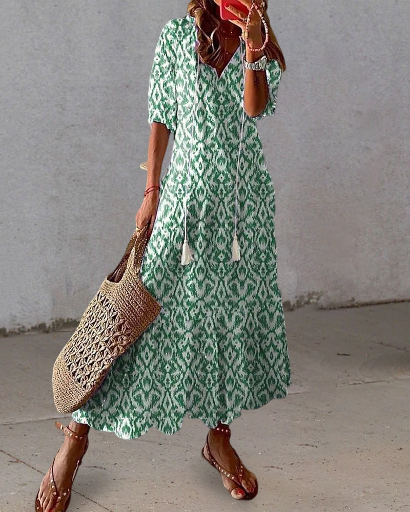 Patrice - Elegant Women's Long Dress with A-line Style and Comfortable Fit