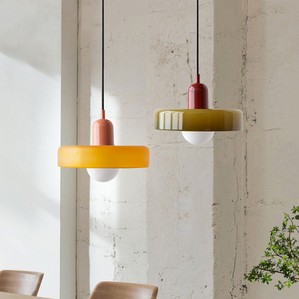 GleaMore - Bauhaus Pendant Light in Stylish Colored Glass