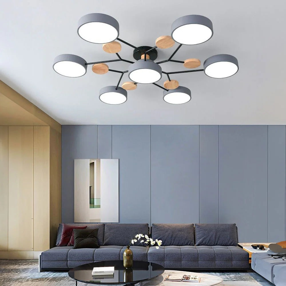 Ornava - Modern LED Flush Mount Ceiling Light Chandelier for Home