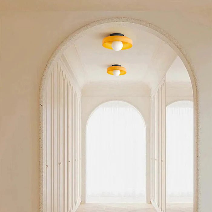 Alvarra - Modern Round Ceiling Lamp With Orange Ring And Ball