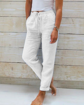 Maxie - Comfortable Linen Trousers for Women in Multiple Colors