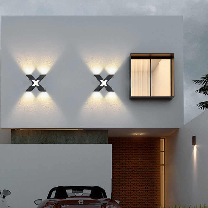 Glowora - QuadBeam X Shape Waterproof LED Wall Light For Homes