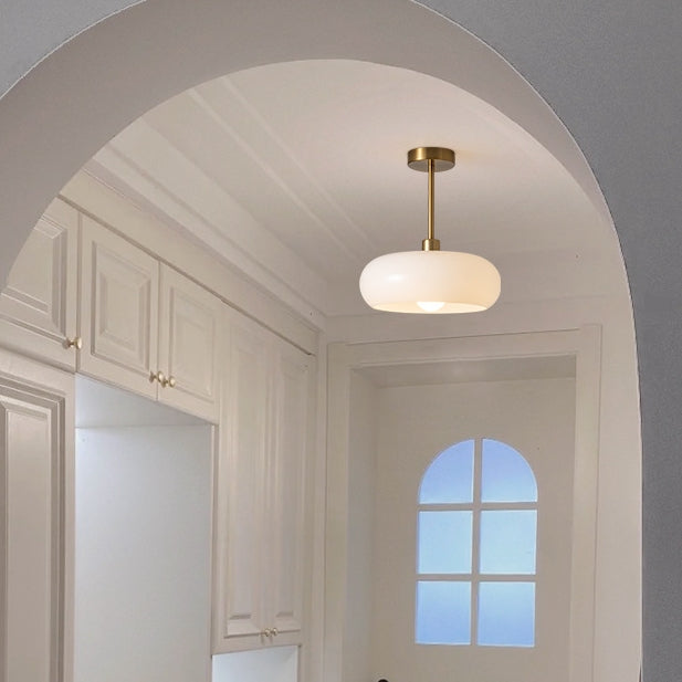 Ambrelle – Round Ceiling Light with Amber Glass Shade