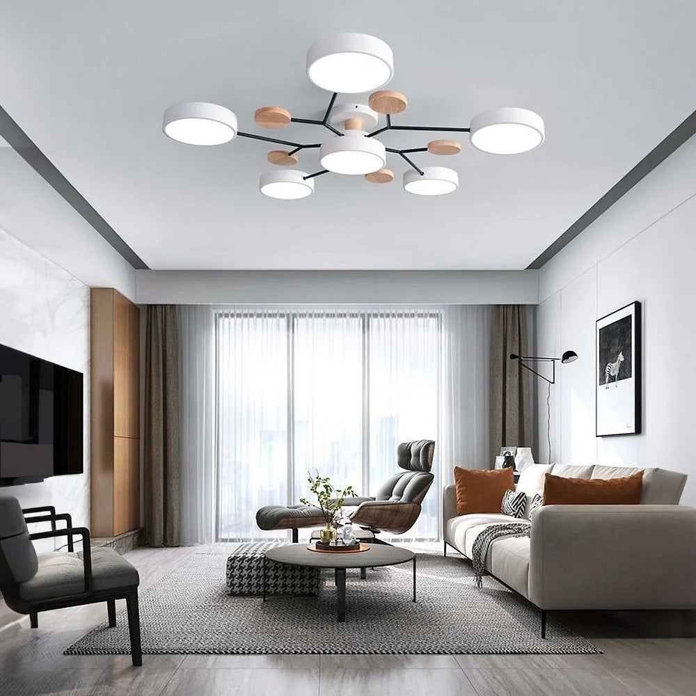 Ornava - Modern LED Flush Mount Ceiling Light Chandelier for Home