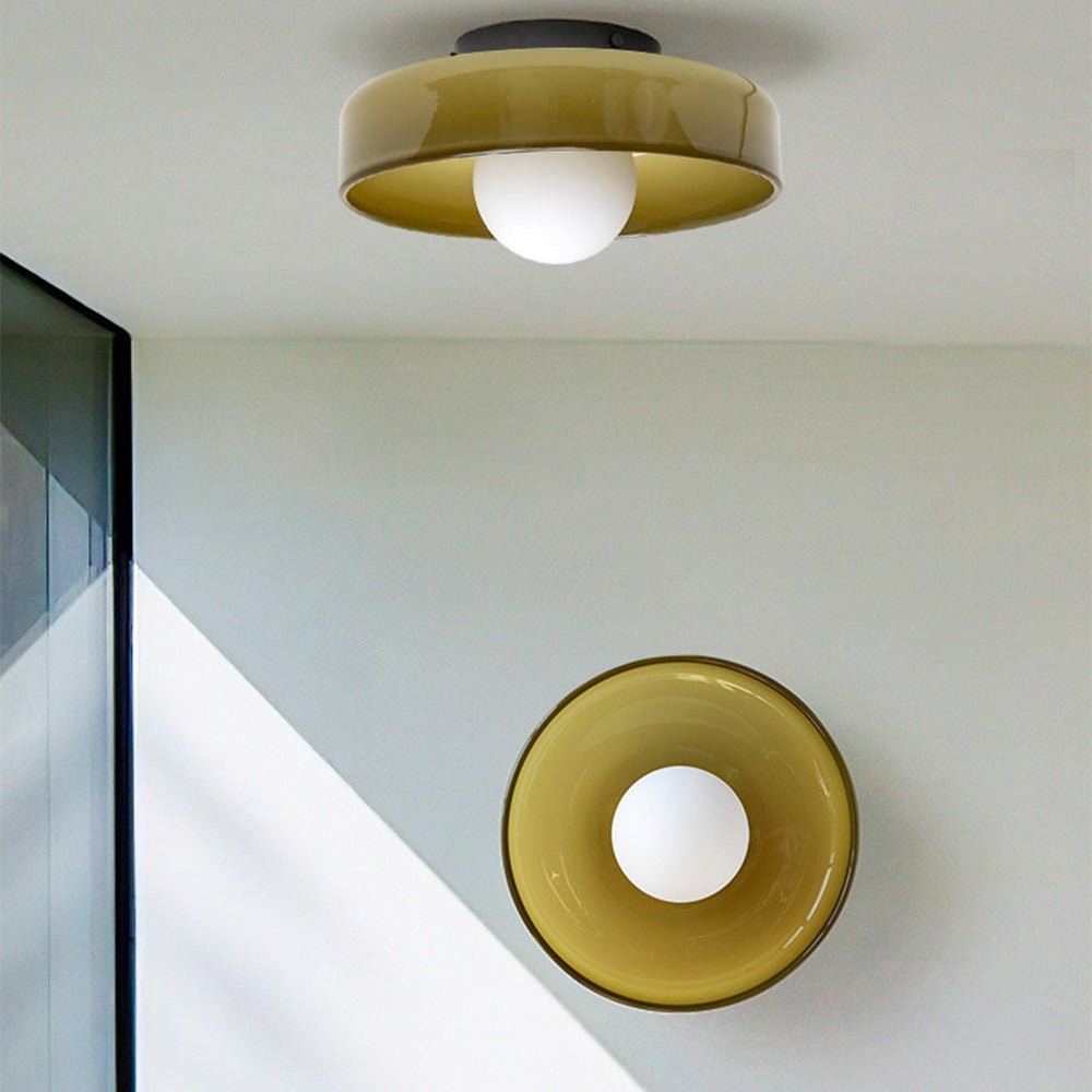 Alvarra - Modern Round Ceiling Lamp With Orange Ring And Ball