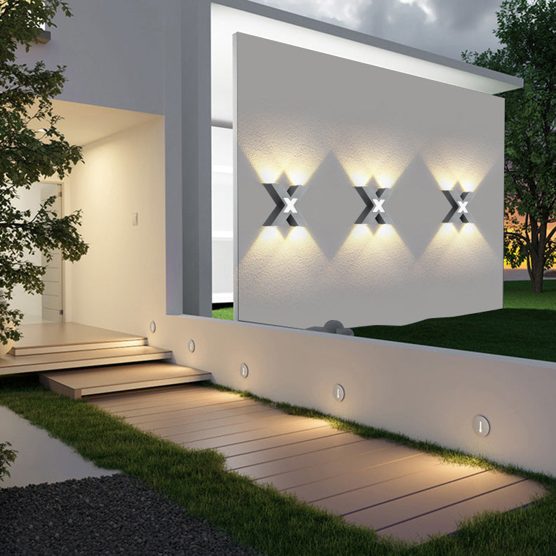 Glowora - QuadBeam X Shape Waterproof LED Wall Light For Homes