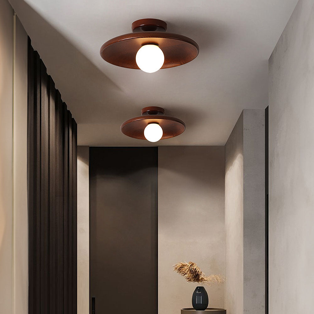 Havessa - Nordic Wood Minimalist Round Ceiling Light for Hallway Design