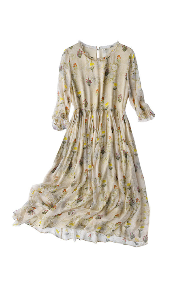 Sherry - Charming Women's Flare Dress with Floral Pattern