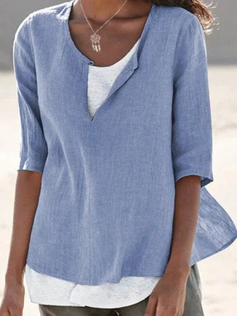 Blyss - Women's Stylish Semi-Dual 3/4 Blouse in Lightweight Fabric