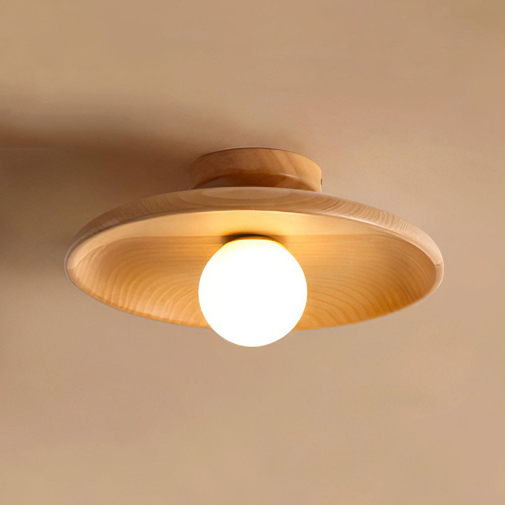 Havessa - Nordic Wood Minimalist Round Ceiling Light for Hallway Design