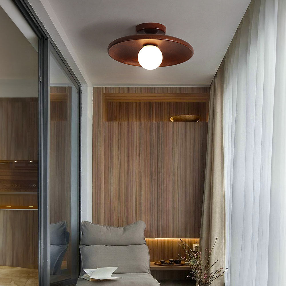 Havessa - Nordic Wood Minimalist Round Ceiling Light for Hallway Design