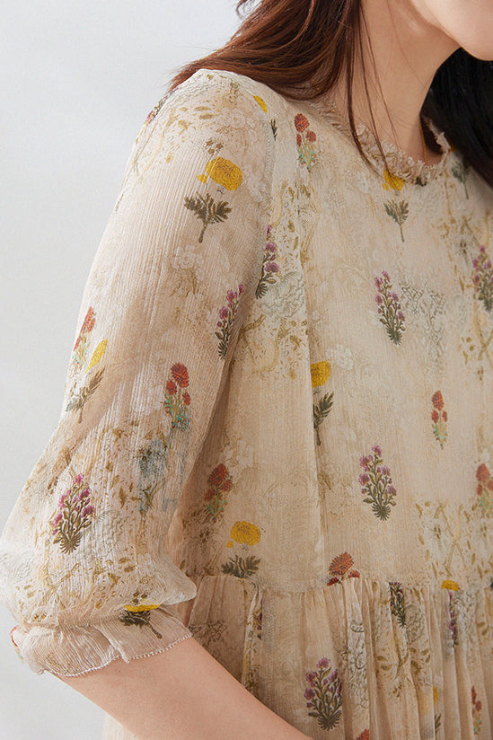 Sherry - Charming Women's Flare Dress with Floral Pattern