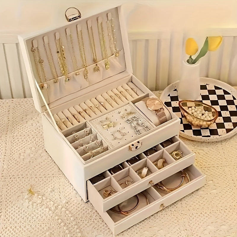Veralux - Luxe Jewelry Organizer Box for Rings Necklaces and More