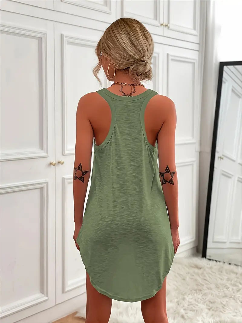Janice - Lightweight Cotton Sleeveless Tank Top with Racerback Design