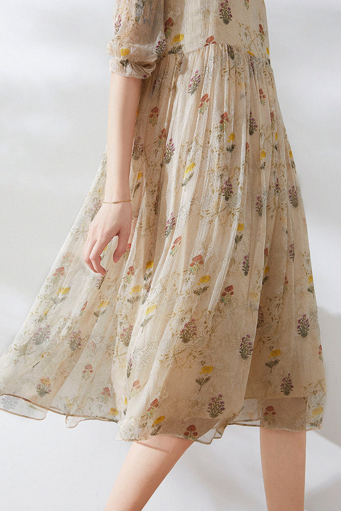 Sherry - Charming Women's Flare Dress with Floral Pattern