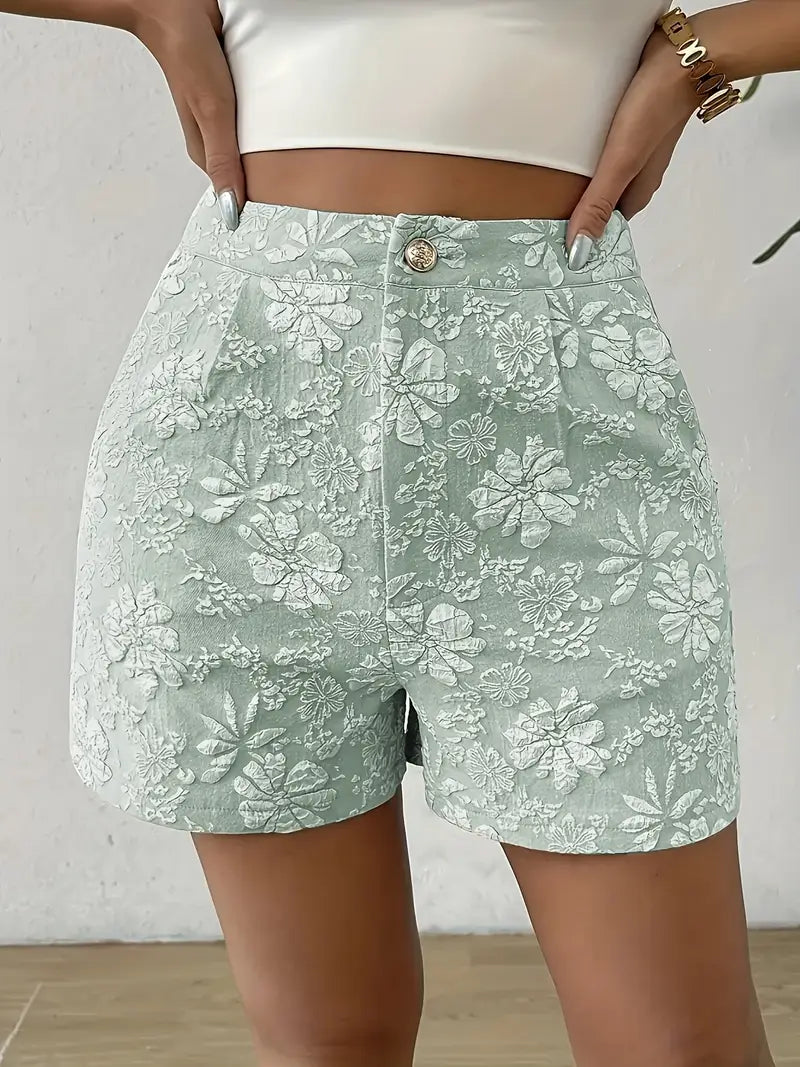 Bernice - Stylish High-Waisted Floral Embroidered Shorts