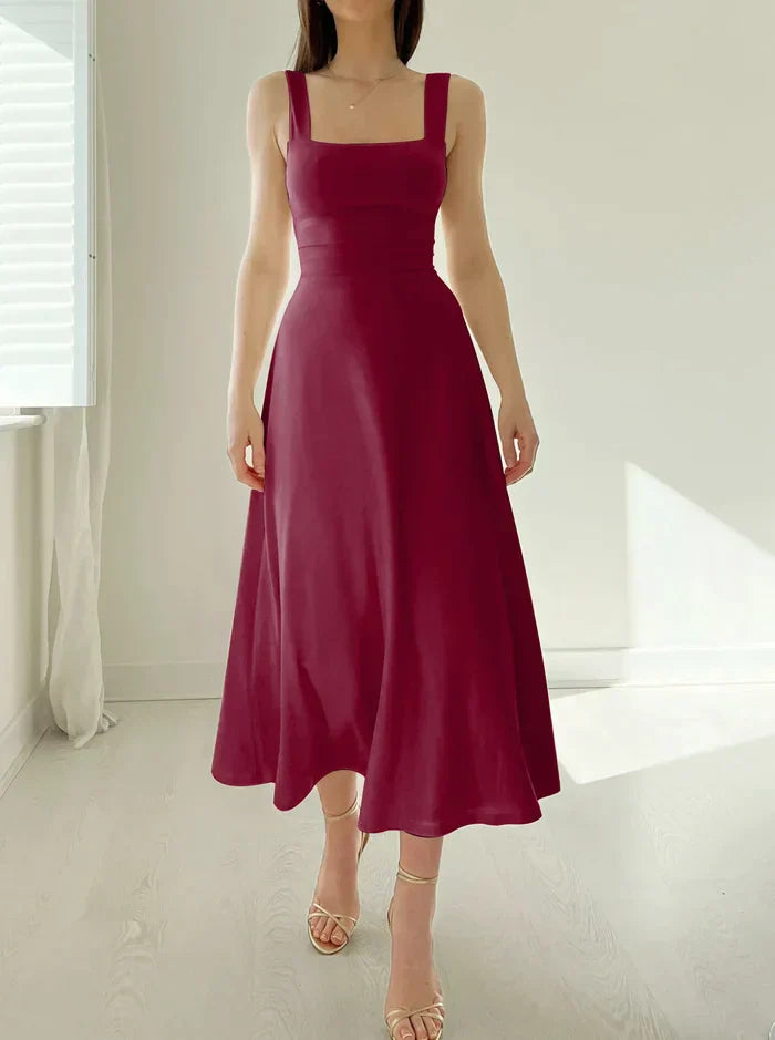 Joelle - Elegant Mini Dress with Corset Waist Tie and Flowy Skirt
