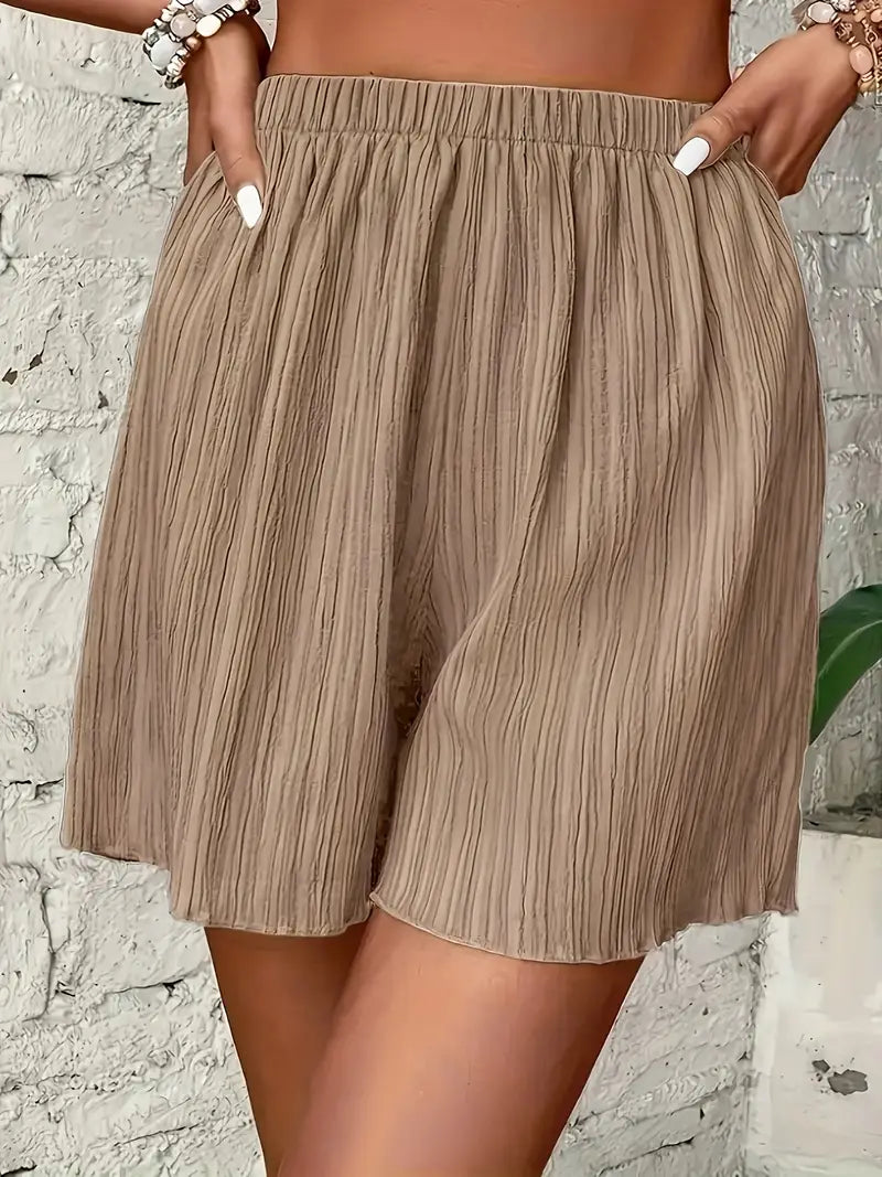 Debra - Elegant Pleated Shorts with Relaxed Fit and Elastic Waistband