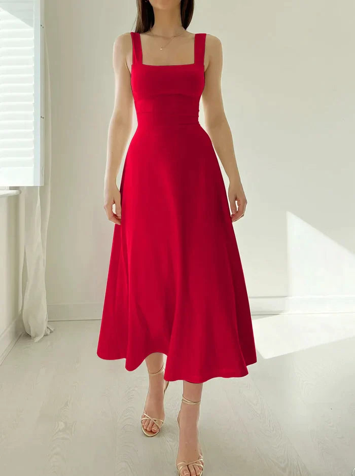 Joelle - Elegant Mini Dress with Corset Waist Tie and Flowy Skirt