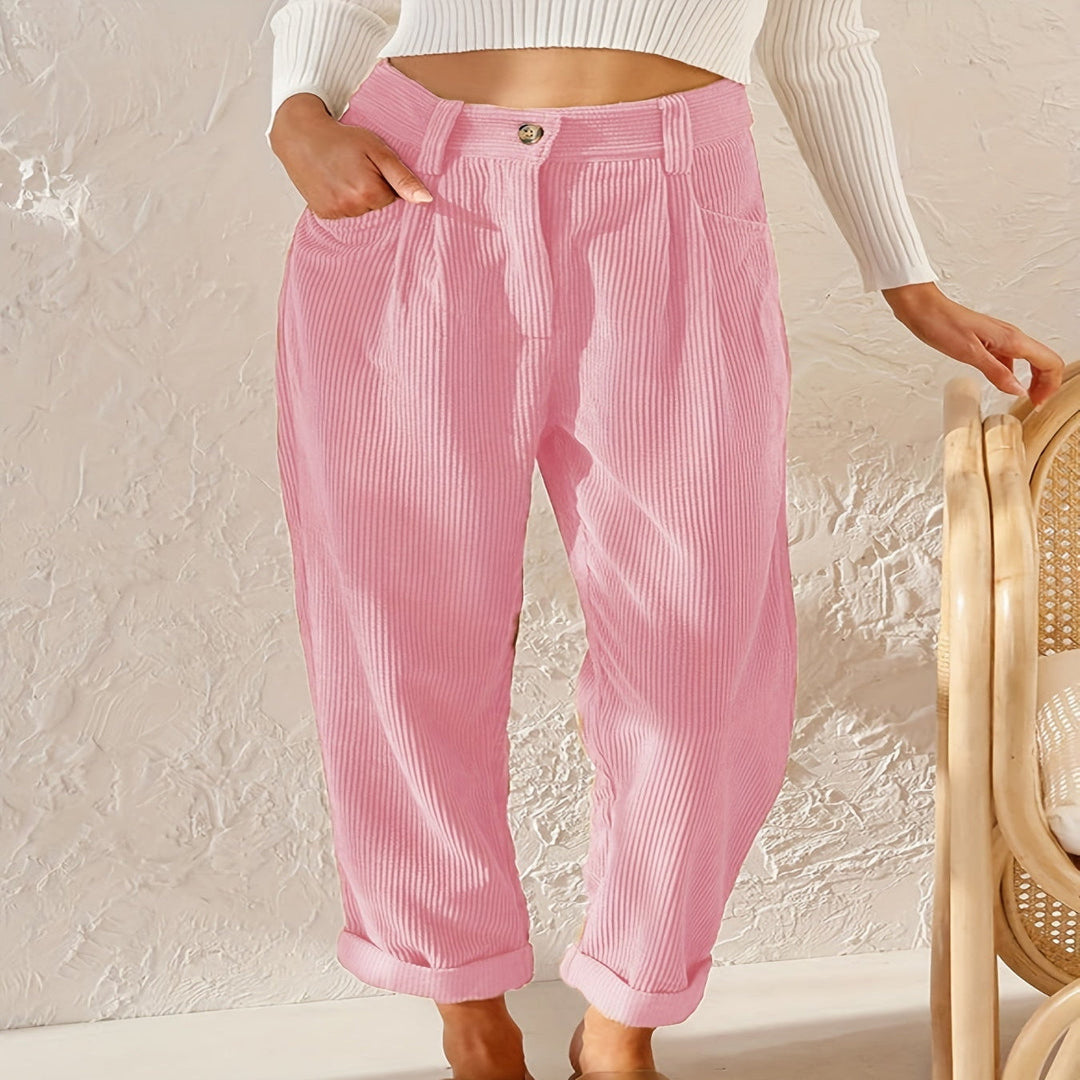 Chantal - Stylish Soft Corduroy Trousers for Women with Timeless Elegance