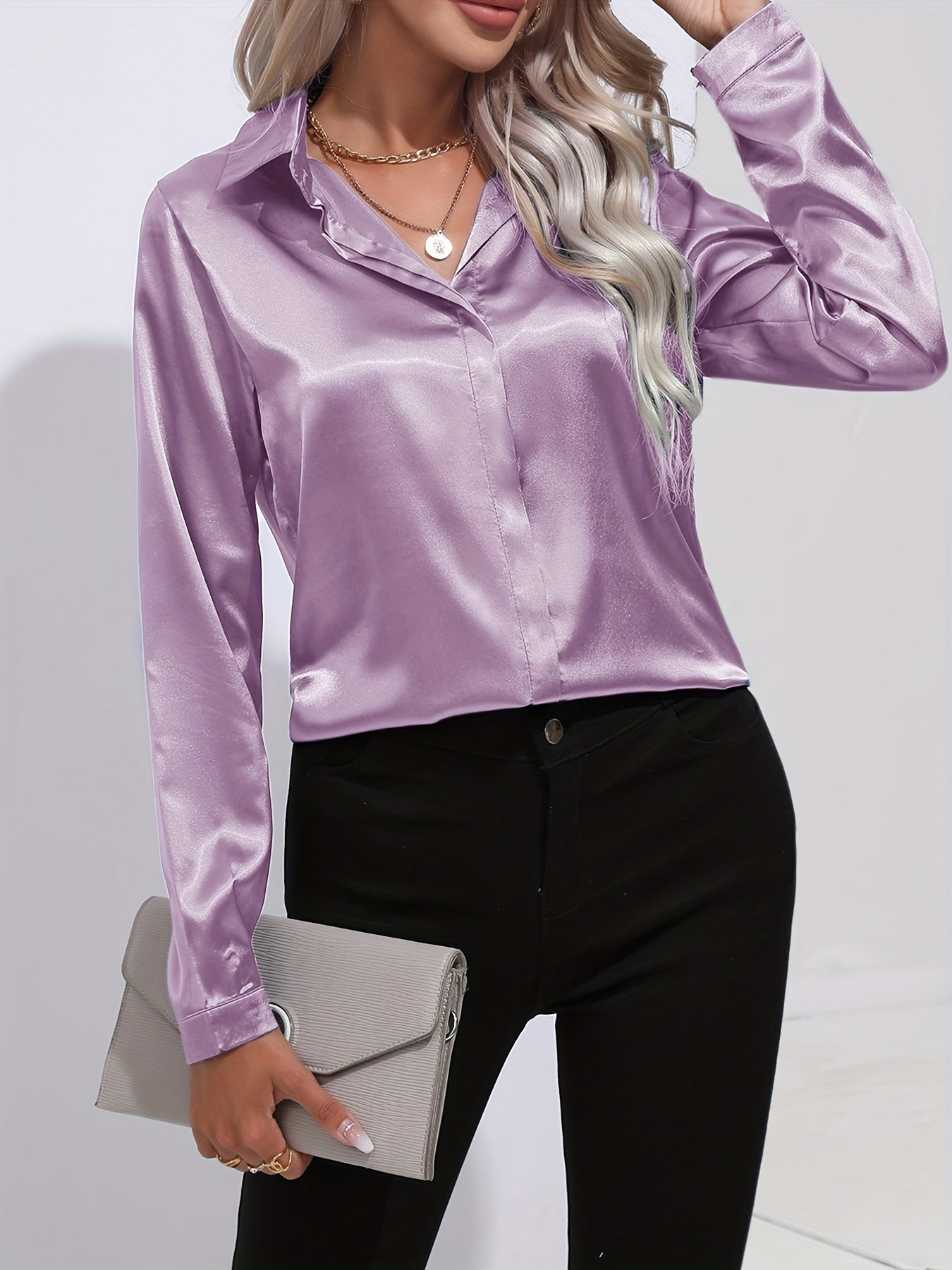 Dora - Elegant Women's Blouse in Luxurious Satin Finish