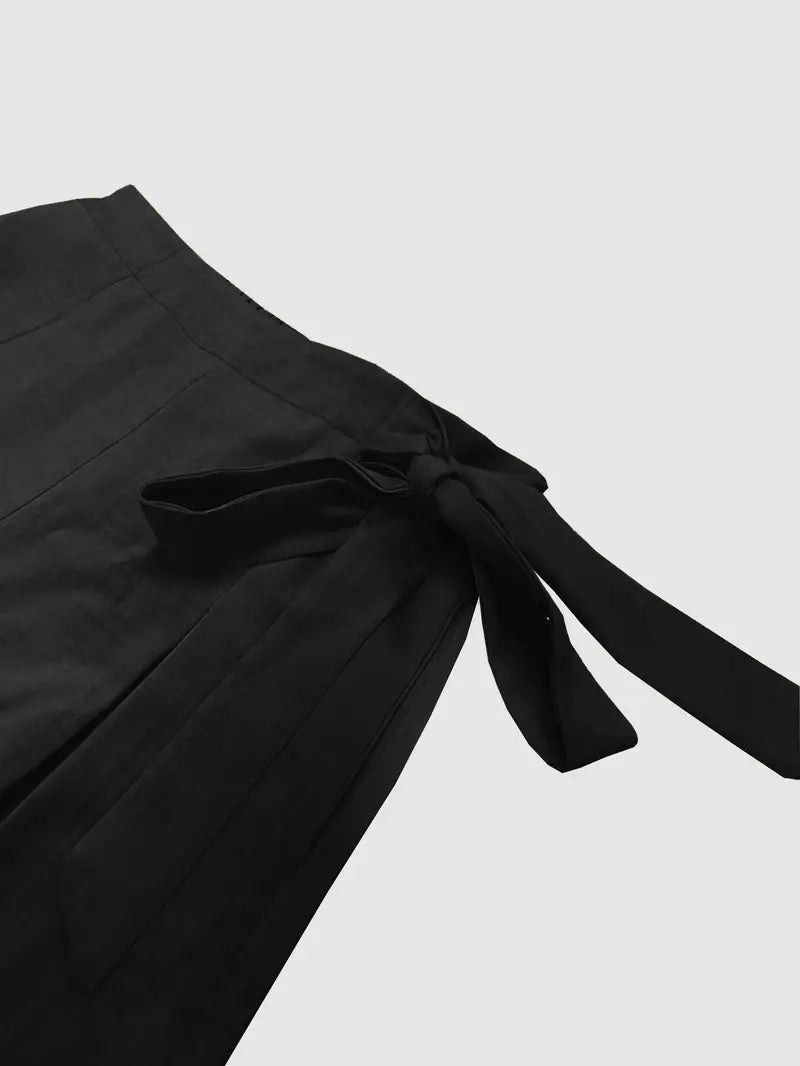 Elsinore - Trendy and Elegant Wide-leg Trousers with Adjustable Side Tie