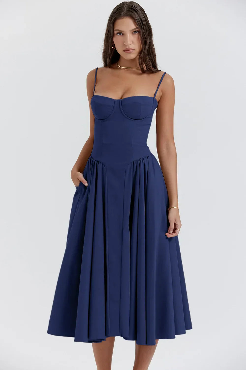 Kassidy - Stylish Women's Armless Midi Dress for Summer Outings
