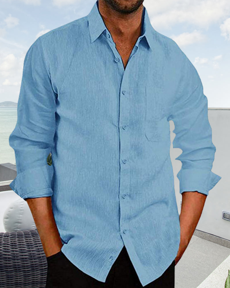 Ned - Stylish Men's Long-Sleeved Shirt for Casual Elegance