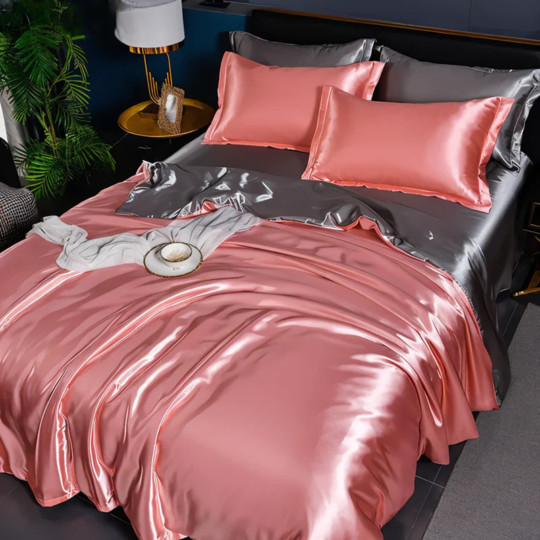 Lustora - Silk Duvet Cover Breathable Silky Soft For Adults Luxe