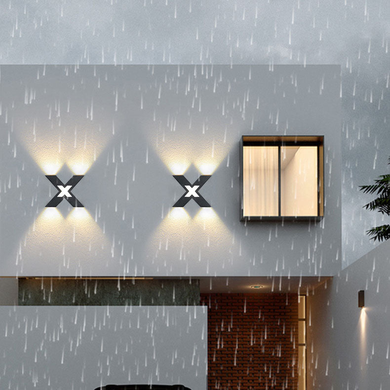 Glowora - QuadBeam X Shape Waterproof LED Wall Light For Homes