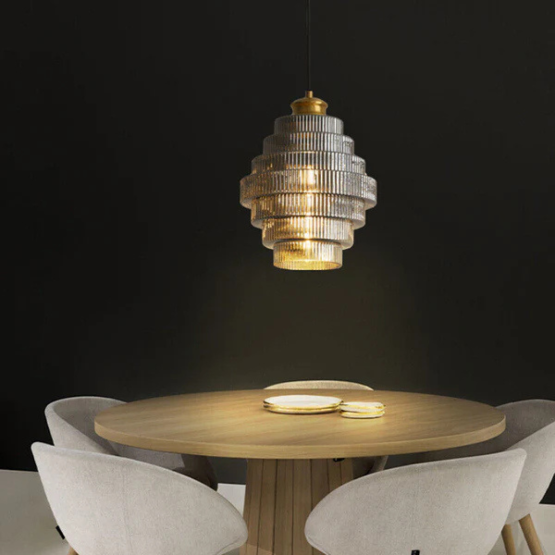 Solarae - Hebes Retro Glass Pendant Lamp Brass Elegant Living Room
