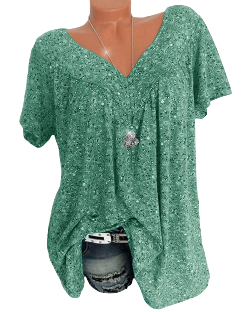 Ivette - Luxurious Women's Blouse with V-neck and Short Sleeves