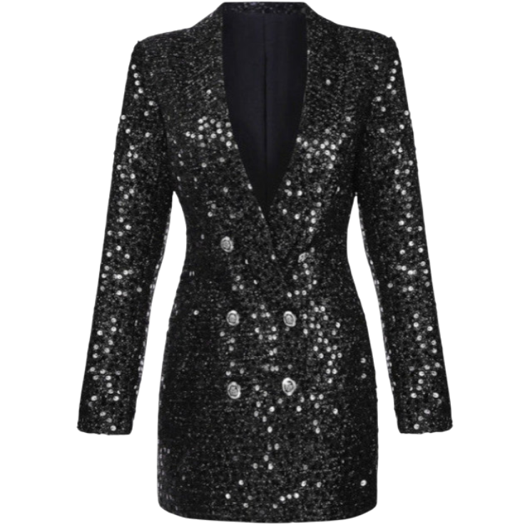 Evelia - Dazzling Blazer Dress with Sparkling Glitter Details