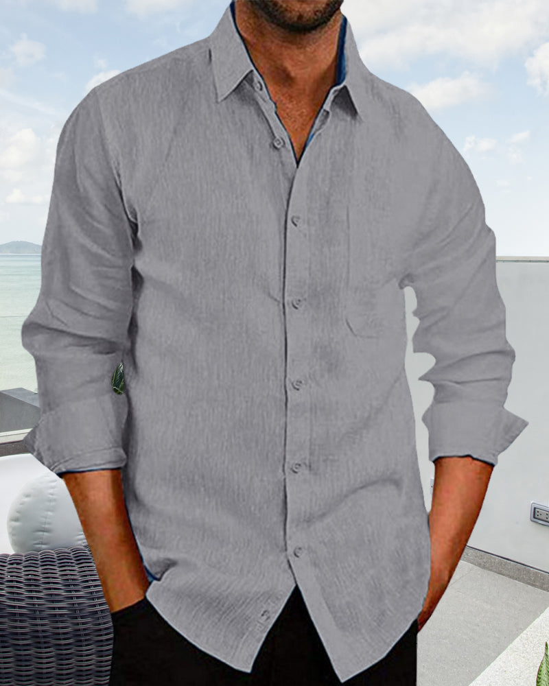 Ned - Stylish Men's Long-Sleeved Shirt for Casual Elegance