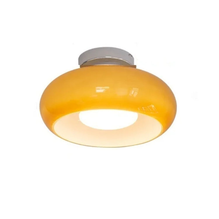 Ambrelle – Round Ceiling Light with Amber Glass Shade