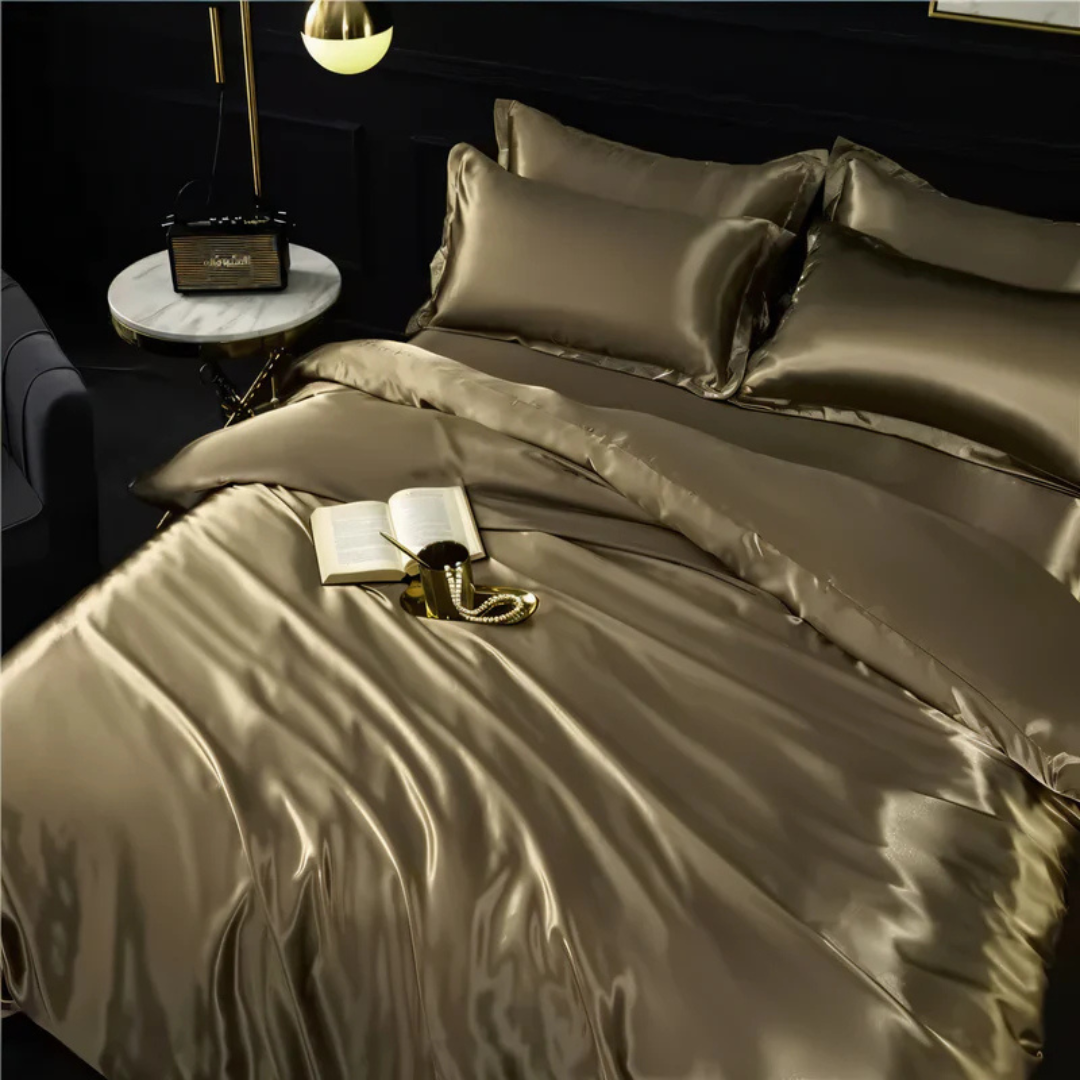 Lustora - Silk Duvet Cover Breathable Silky Soft For Adults Luxe