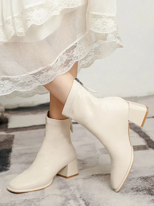 Karolina - Elegant Women's Toe Zipper Boots for Sophisticated Style
