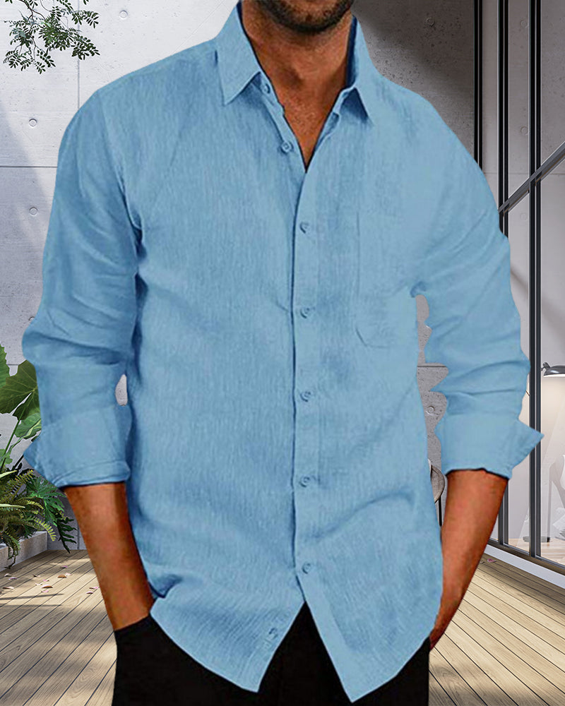 Ned - Stylish Men's Long-Sleeved Shirt for Casual Elegance