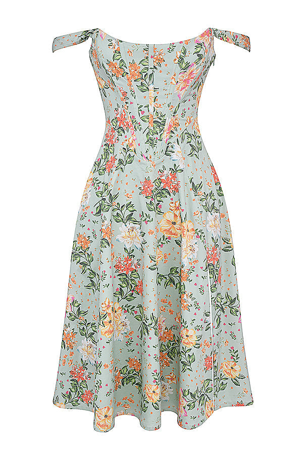 Brigid - Women's Floral Midi Summer Dress for Casual Outings