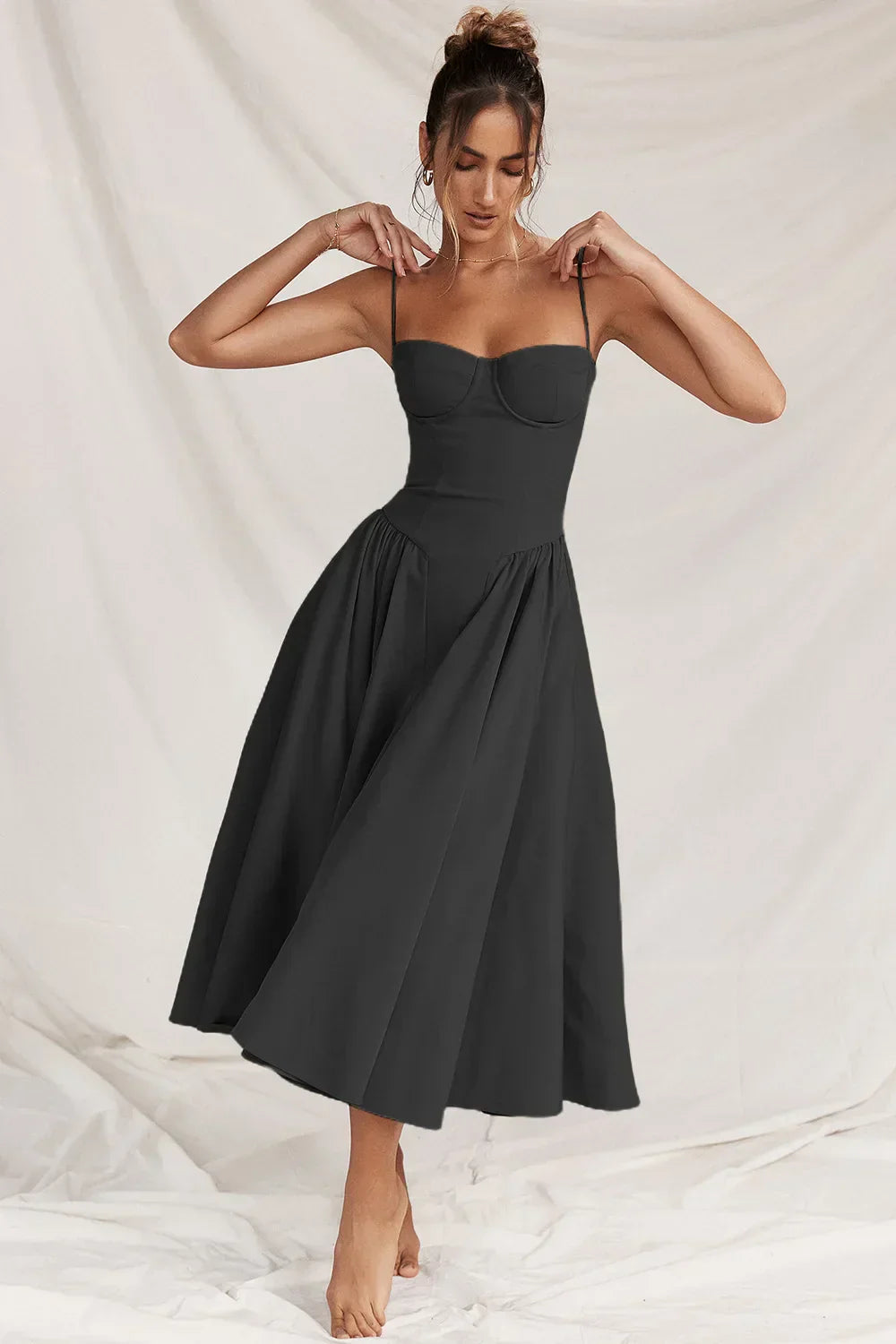Kassidy - Stylish Women's Armless Midi Dress for Summer Outings
