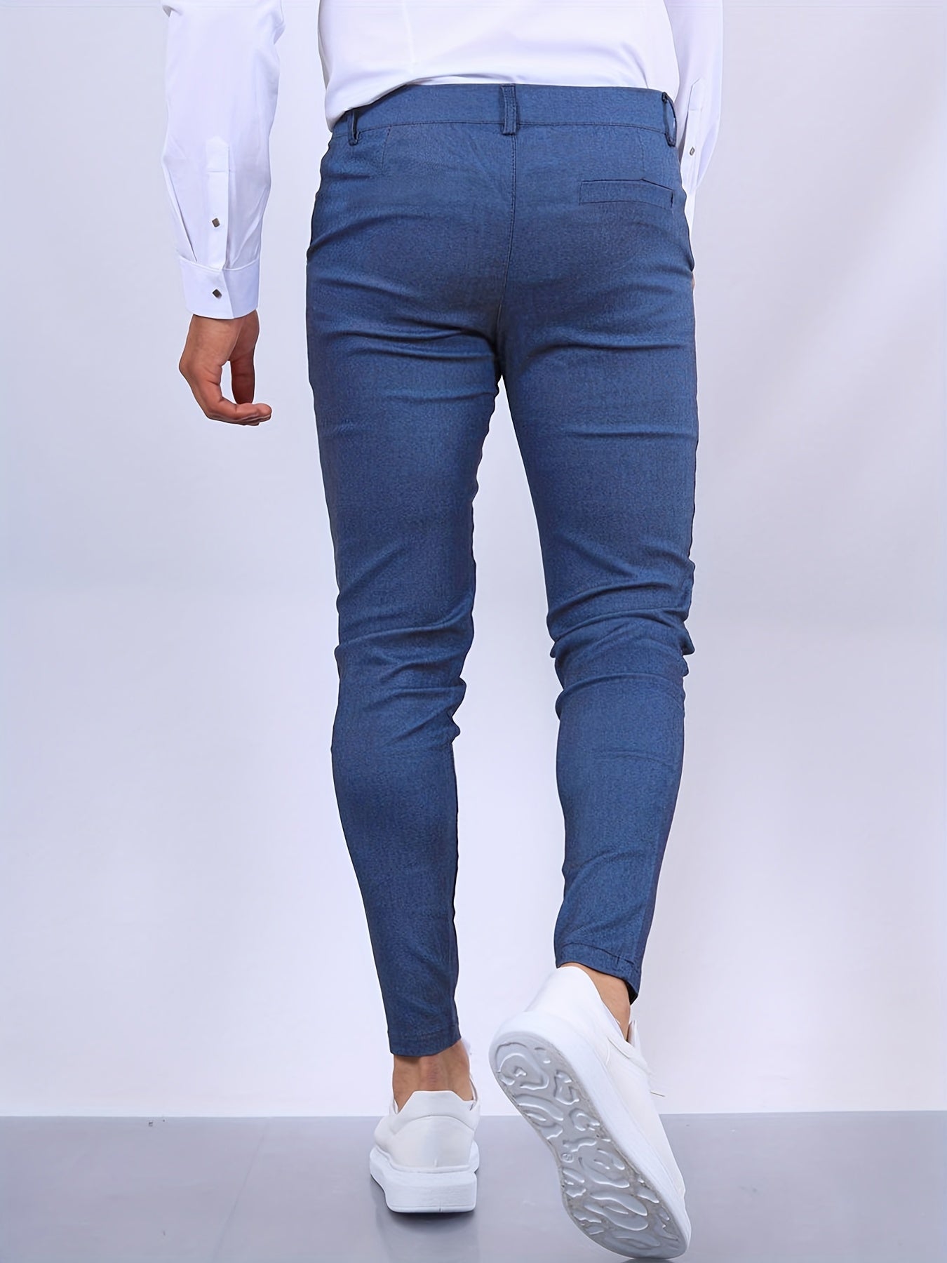 Hugh - Slim Fit Business Trousers For Men In Stretch