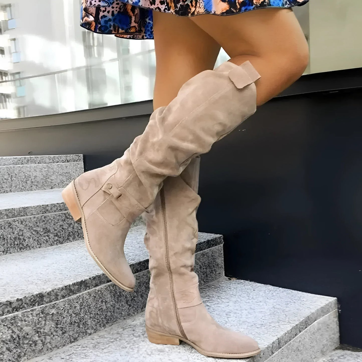 Merrilee - Vintage Leather Boots with Zipper for Classic Elegance
