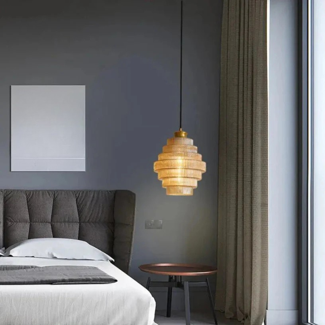 Solarae - Hebes Retro Glass Pendant Lamp Brass Elegant Living Room