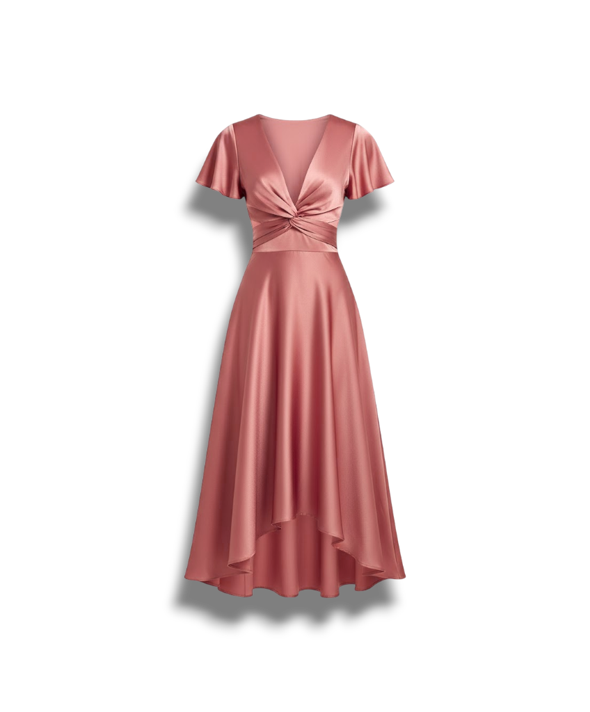 Heloise- Stylish Vintage Dress with Flowy Silhouette and V-neck Design